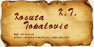 Košuta Topalović vizit kartica